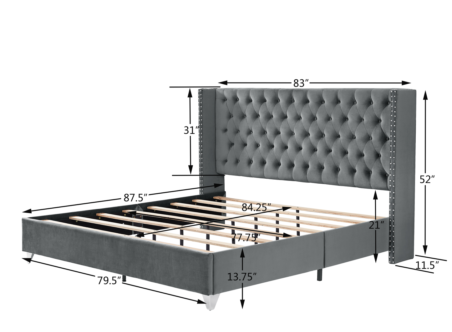 Bendy 3PC Bed Set Gray