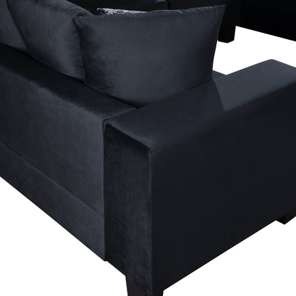 Mewro Velvet U Shape Sectional Sofa