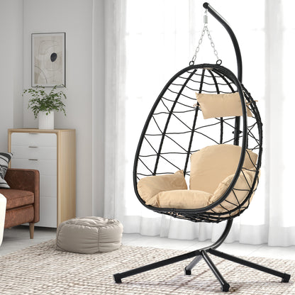 Cream Hanging Egg Chair