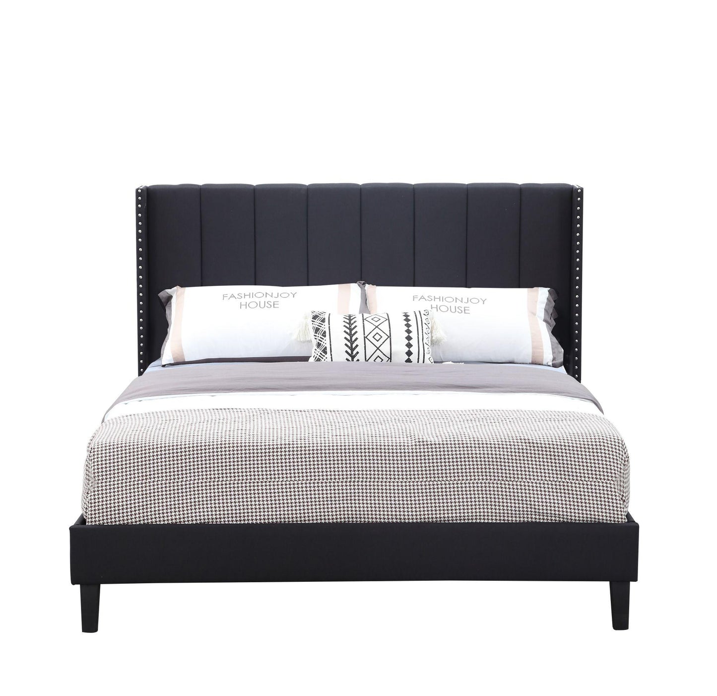 Juston Black Upholstered Bed