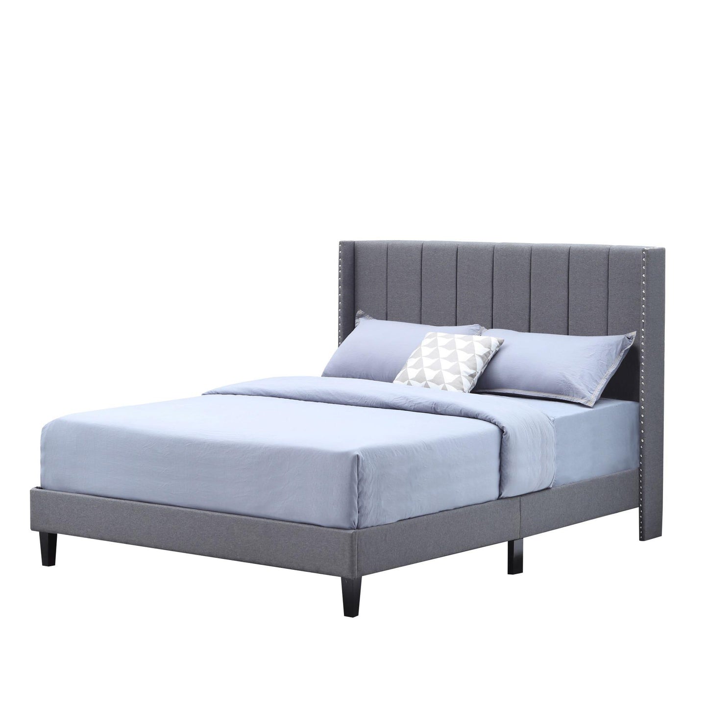 Juston Grey Upholstered Bed