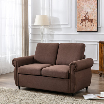 Brown Pull-Out Sofa Bed w/Mattress
