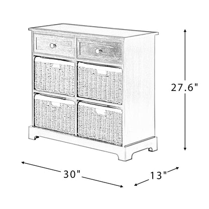 White 6 Drawer Chest w/Removable Baskets