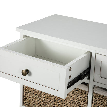 White 6 Drawer Chest w/Removable Baskets