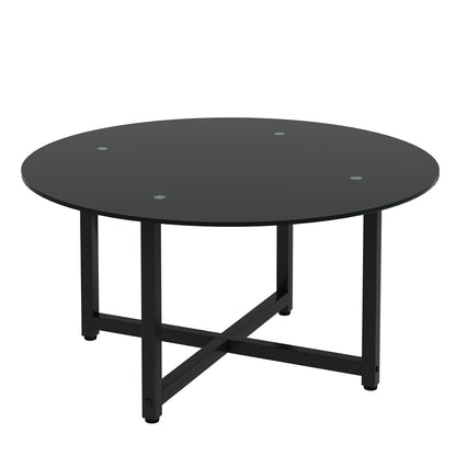 Black Glass Round Coffee Table