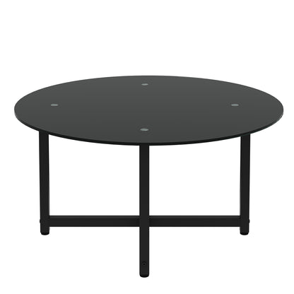 Black Glass Round Coffee Table