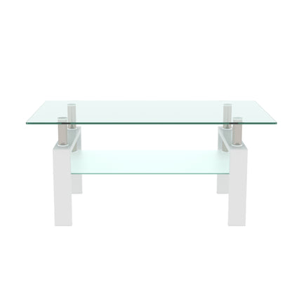 White Modern Glass Coffee Table