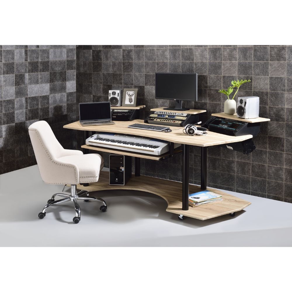 Eleazar 3-Stand Studio Desk Natural