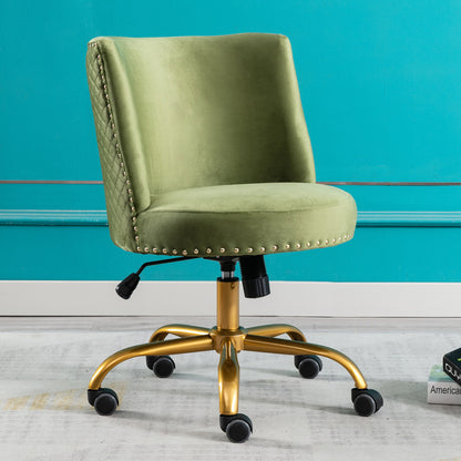 Modern Velvet Home Office Chair Mustard