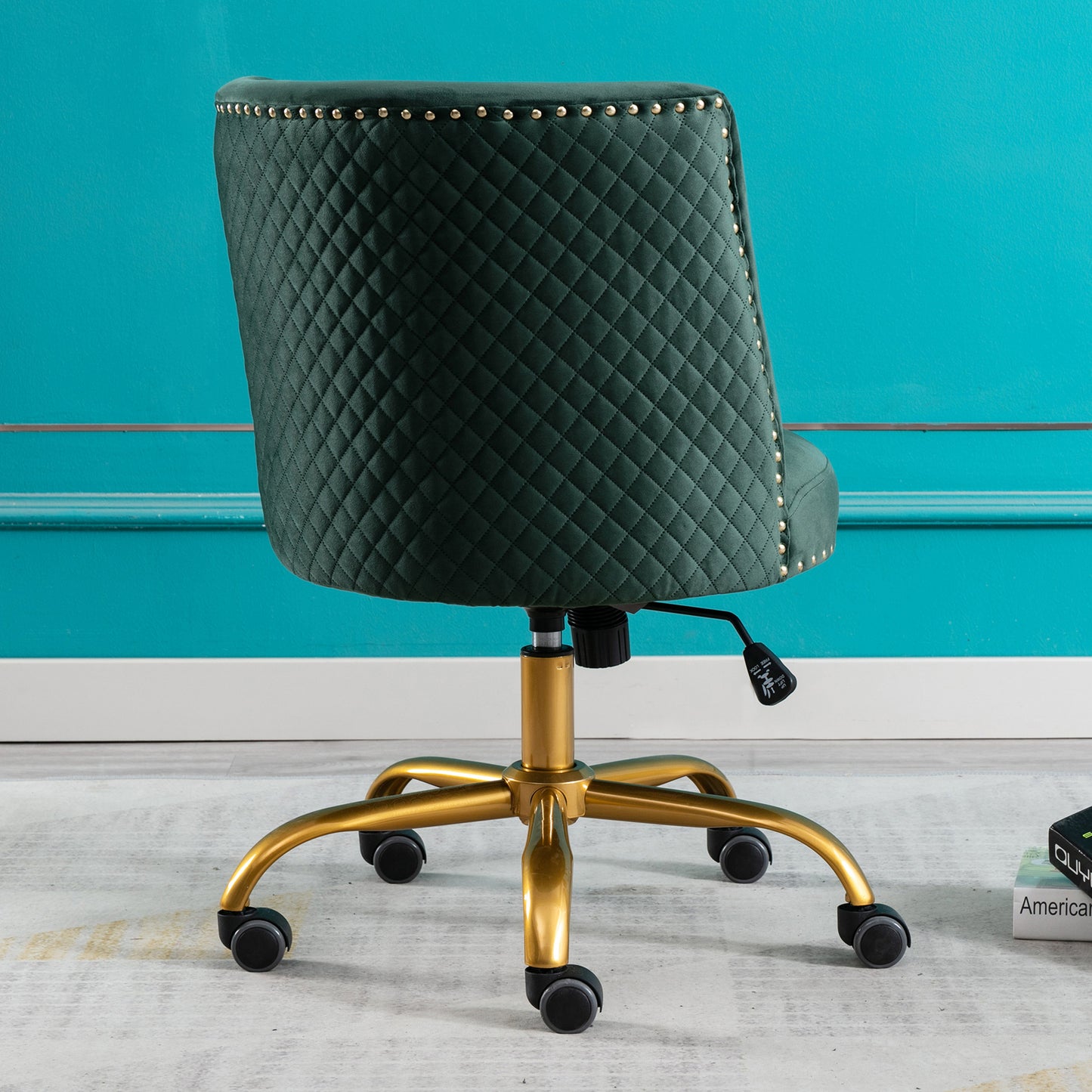 Modern Velvet Home Office Chair Green