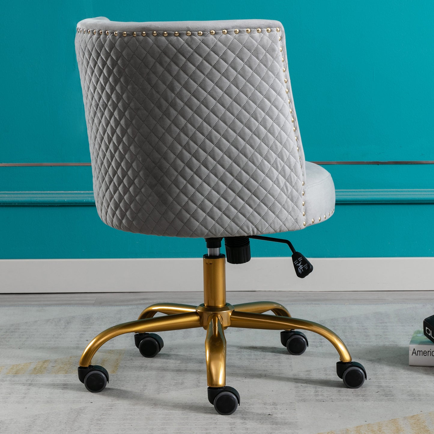 Modern Velvet Home Office Chair Grey