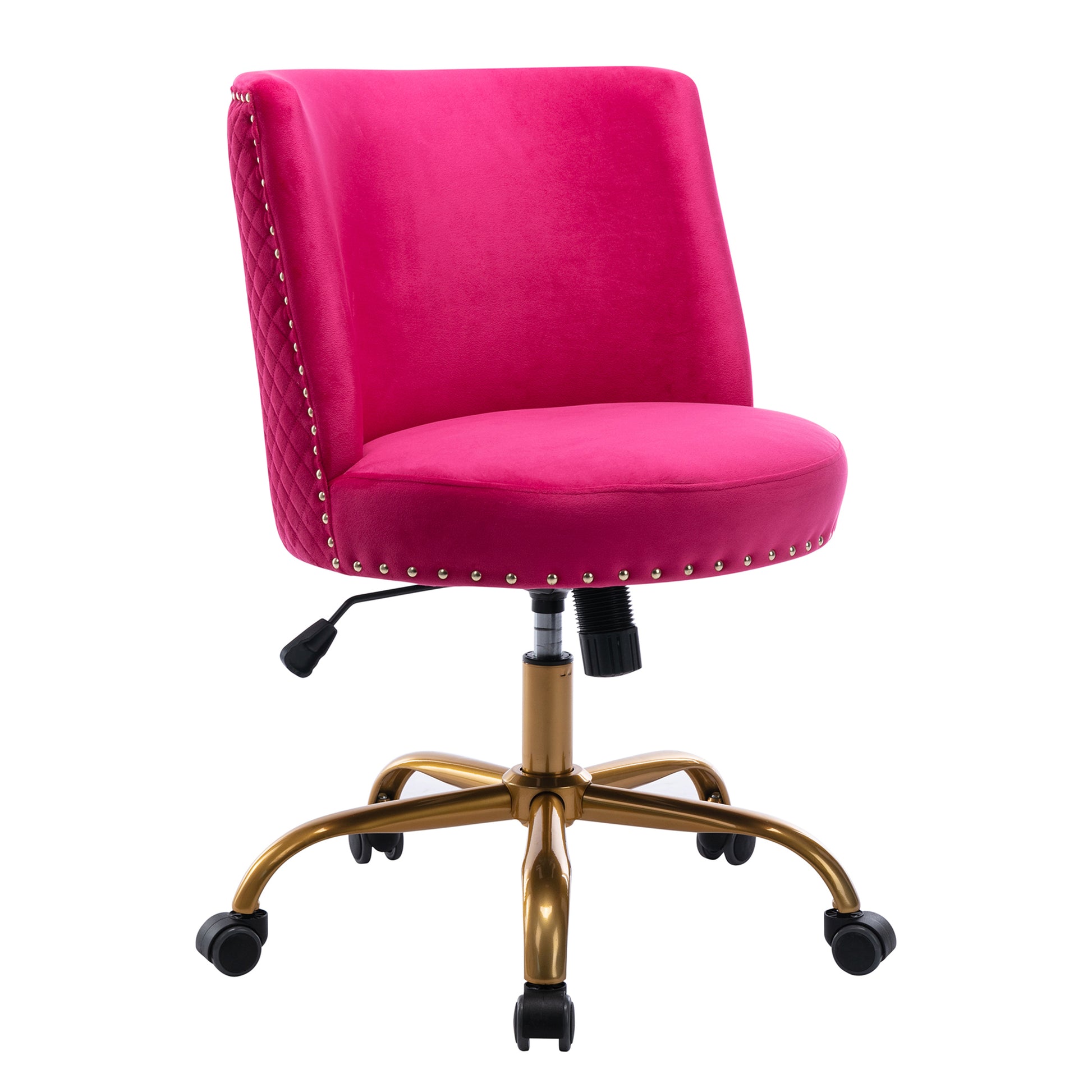 Modern Velvet Home Office Chair Fushia