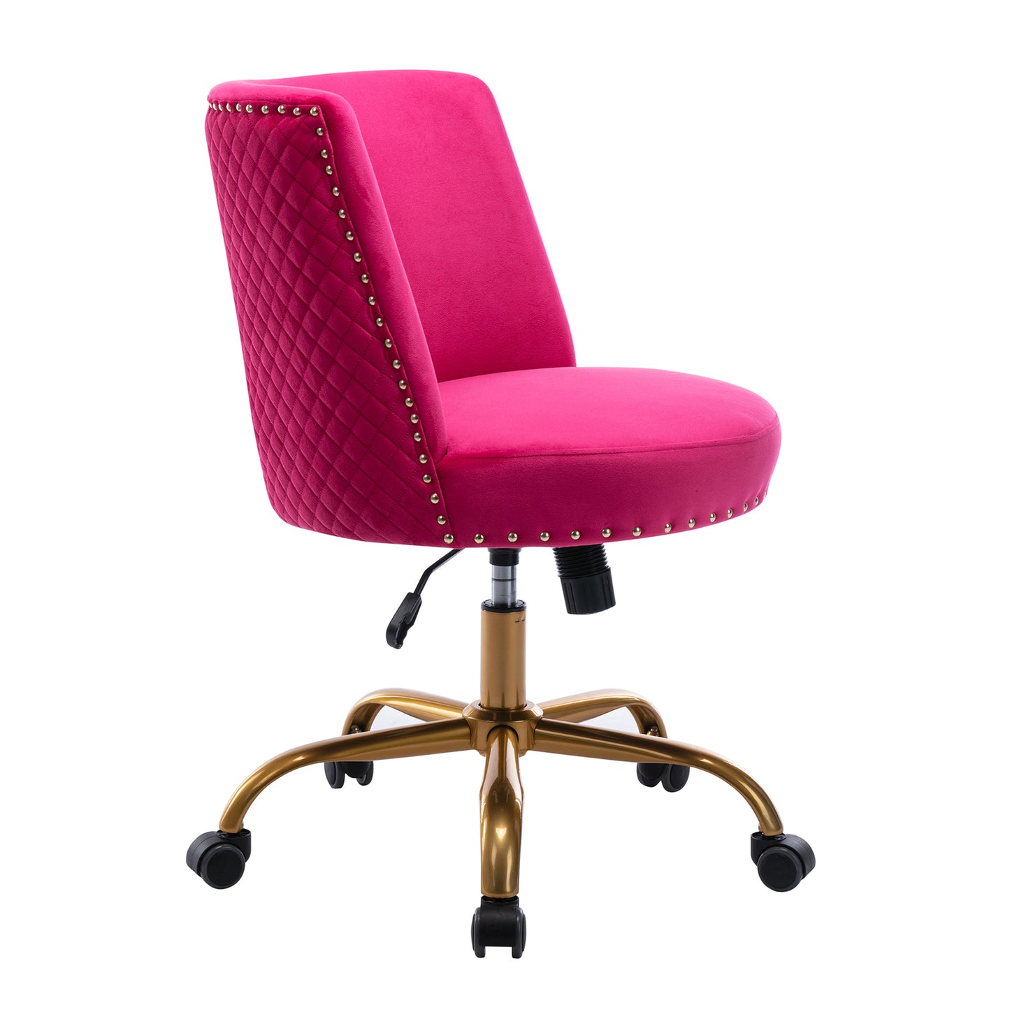 Modern Velvet Home Office Chair Fushia