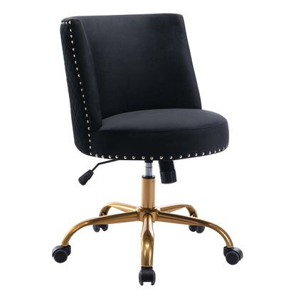 Modern Velvet Home Office Chair Black