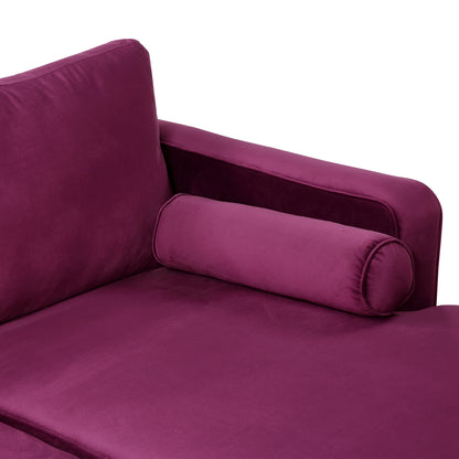 U-Shaped Velvet Sectional Purple