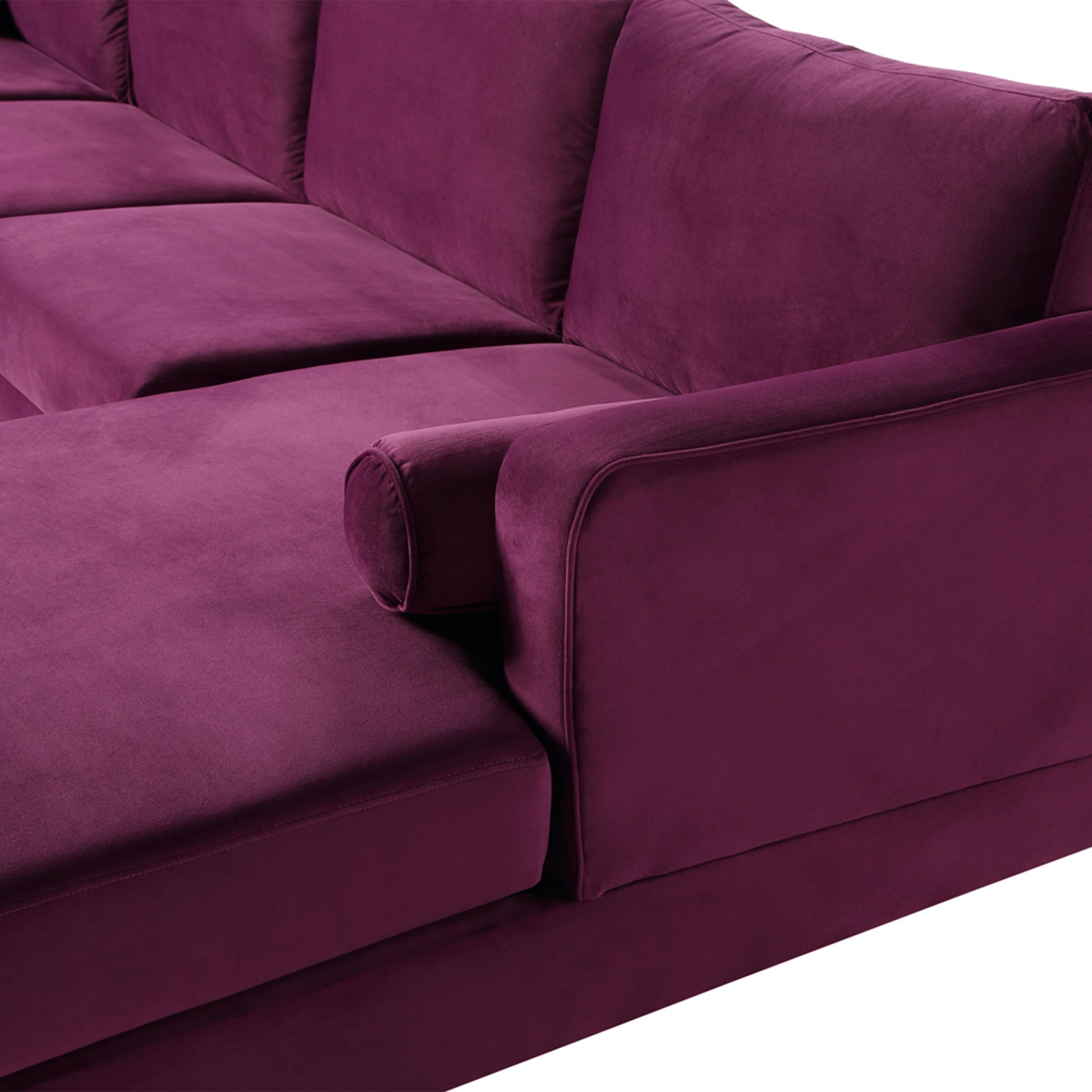 U-Shaped Velvet Sectional Purple