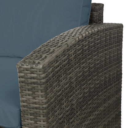 4PC Outdoor Sectional Sofa Set w/Storage Gray