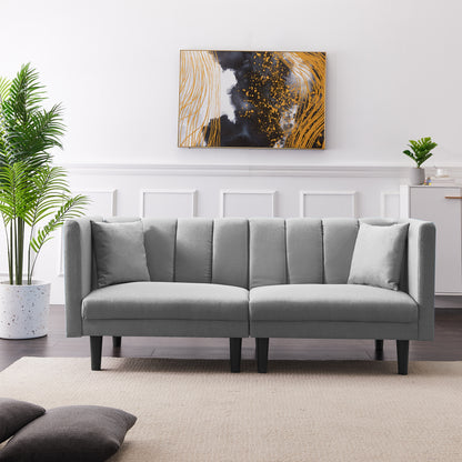 Linen Futon Sofa Light Grey