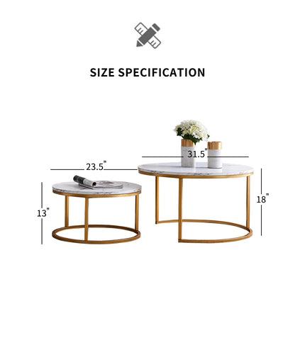 Modern Nesting Coffee Table Gold