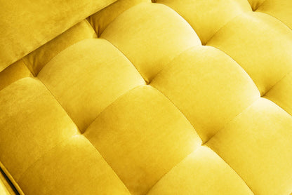 Esmay Velvet Sofa w/Pillows Yellow