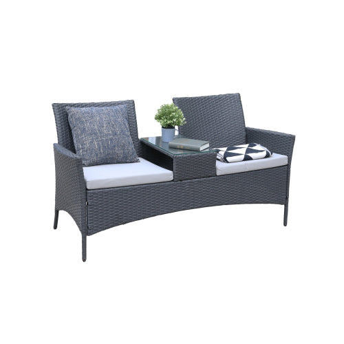 Patio Loveseat with Build-in Coffee Table
