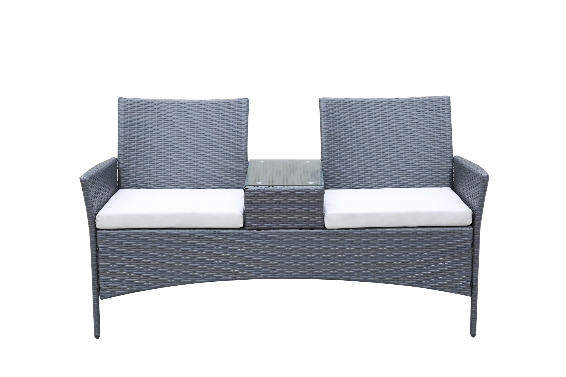 Patio Loveseat with Build-in Coffee Table Default Title