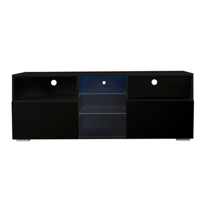 Modern 55" TV Stand w/LED Lights Black