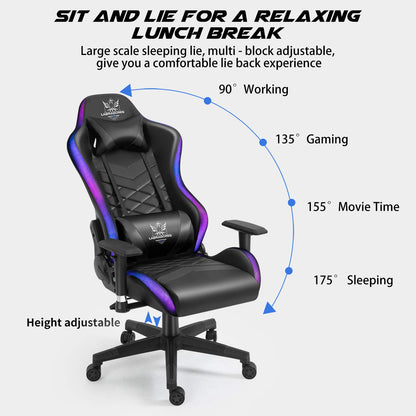 Gaming Chair w/Bluetooth Black