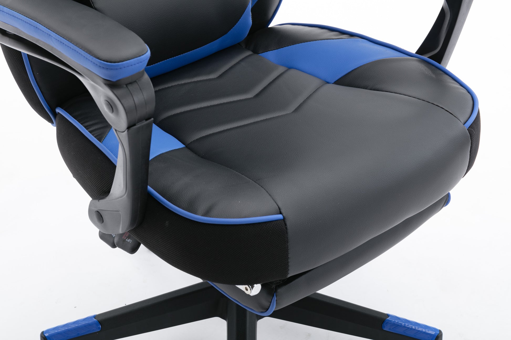 Ergonomic Gaming Chair w/Footrest Blue
