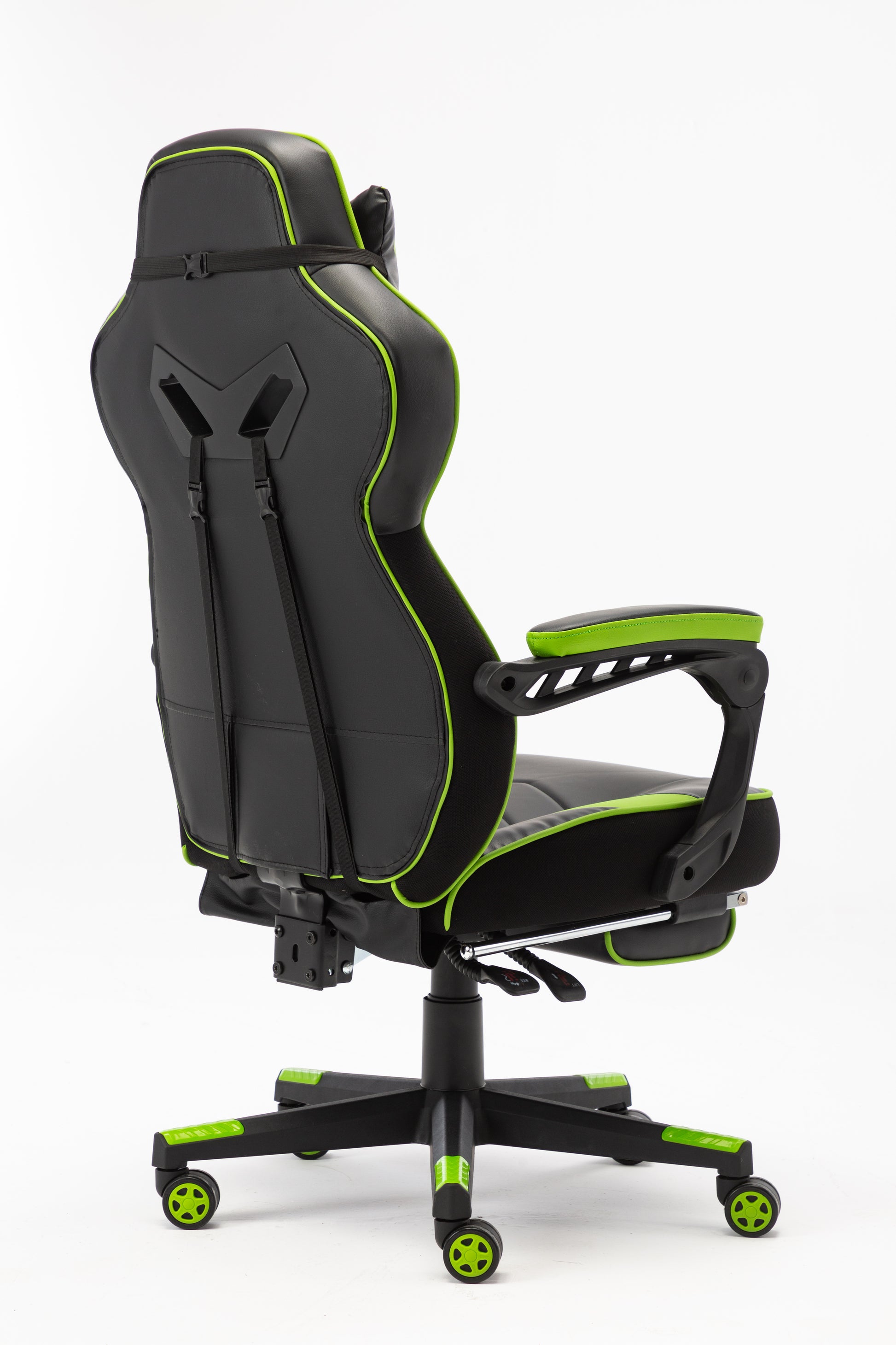 Ergonomic Gaming Chair w/Footrest Bright Green