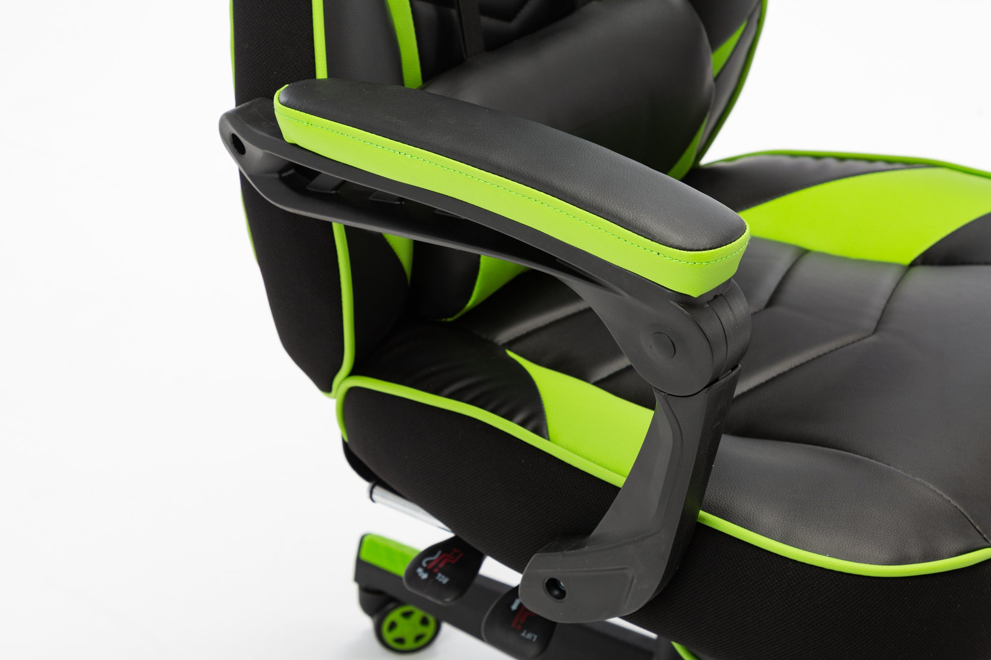 Ergonomic Gaming Chair w/Footrest Bright Green