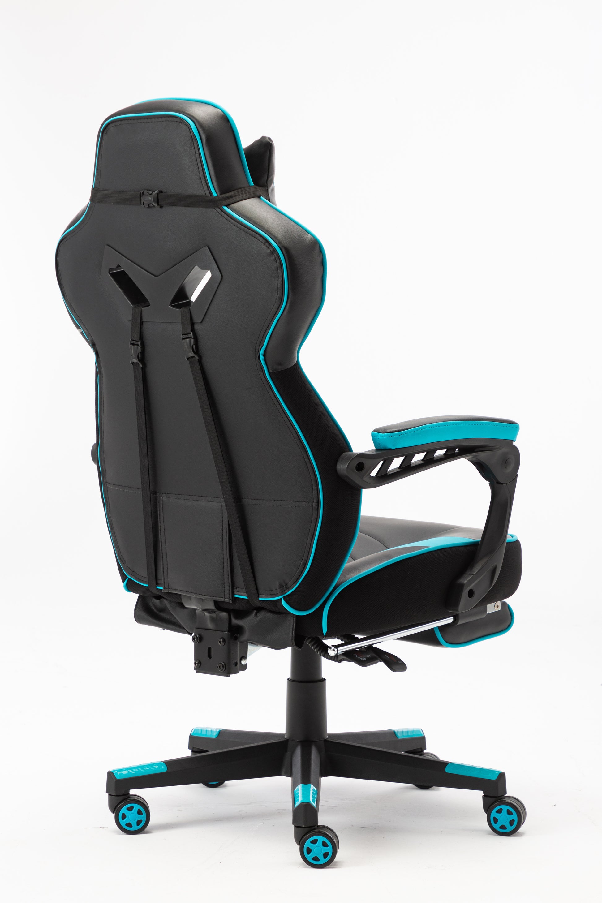 Ergonomic Gaming Chair w/Footrest Teal