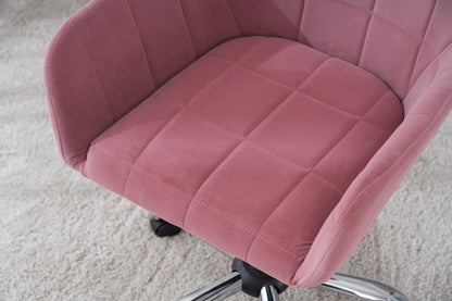 Modern Velet Office Chair Pink