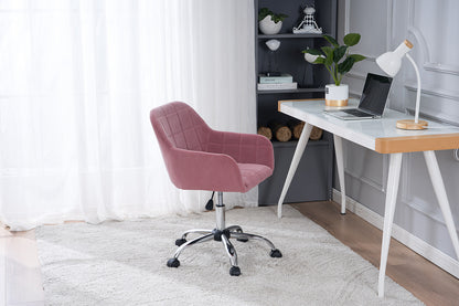 Modern Velet Office Chair Pink