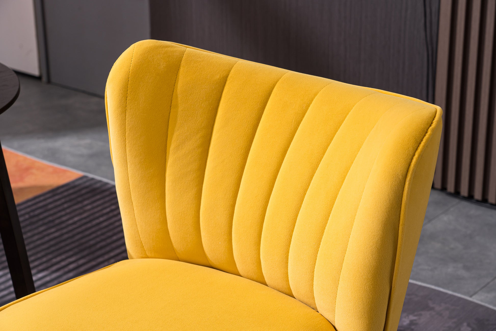 Velvet Accent Chair Set of 2 Yellow