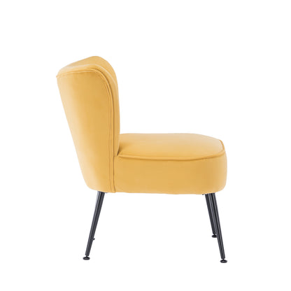 Velvet Accent Chair Set of 2 Yellow
