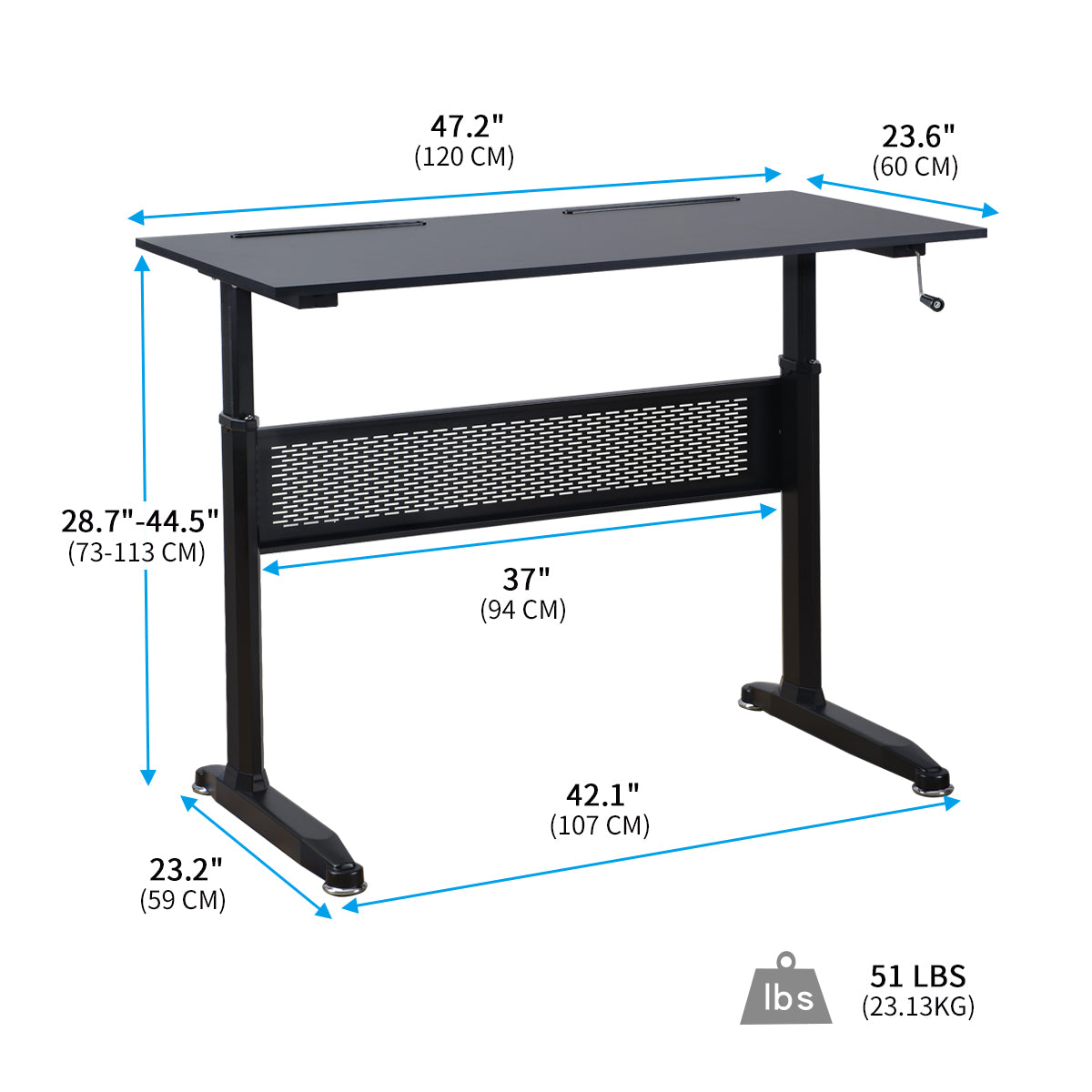 Adjustable Standing Desk Black