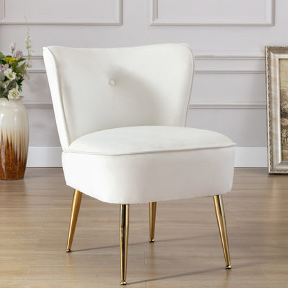 Shanta Velvet Accent Chair Ivory