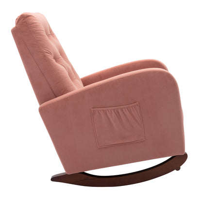 Velvet Rocking Chair w/Pocket Pink