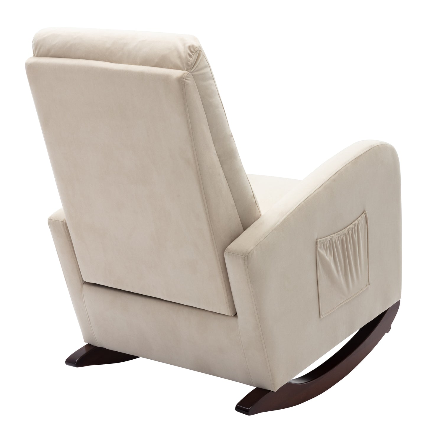 Velvet Rocking Chair w/Pocket Beige