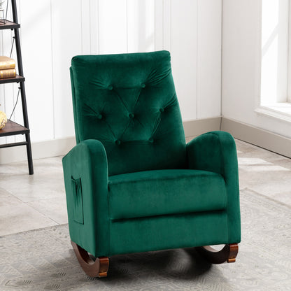 Velvet Rocking Chair w/Pocket Green