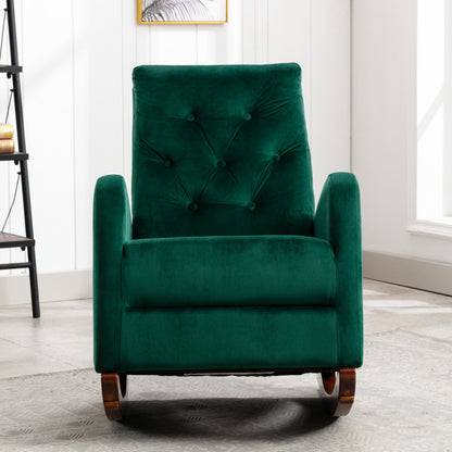 Velvet Rocking Chair w/Pocket Green