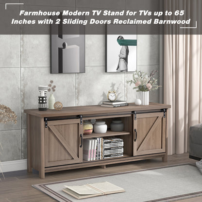 Farmhouse 65" TV Stand Gray Wash